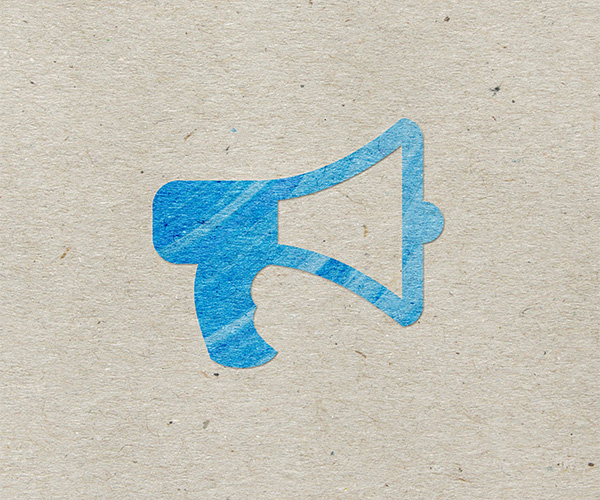 Alert blue megaphone